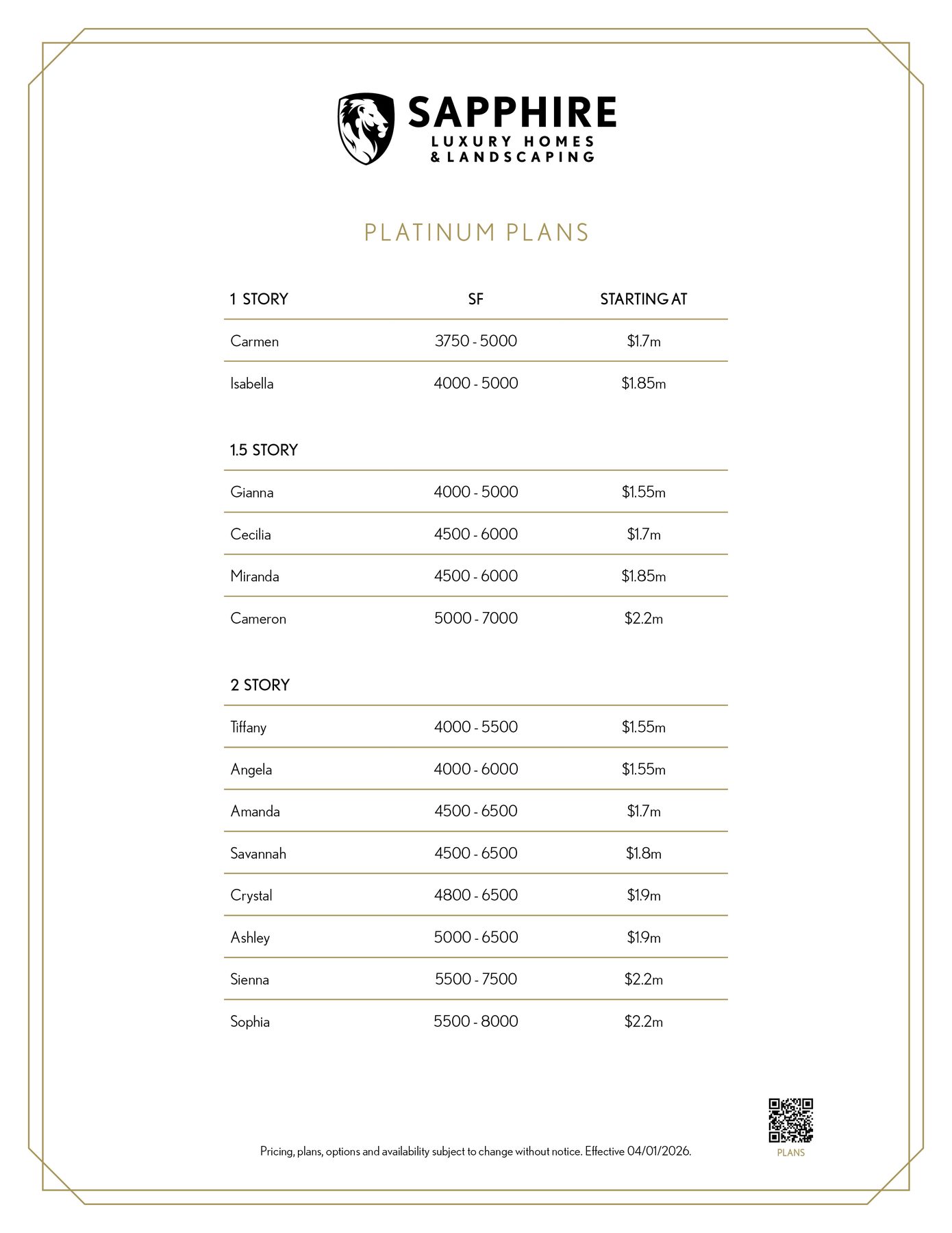Platinum Plans